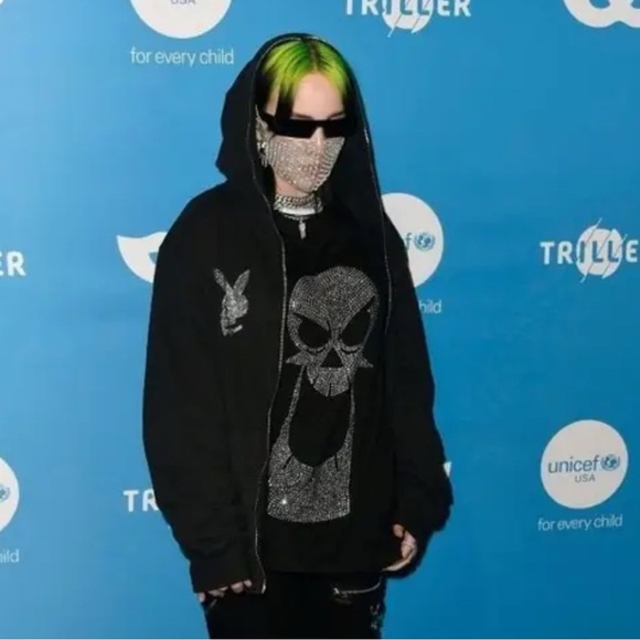 Slumpy Kev Adventures Billy & Mandy Rhinestones Grim Face L Long Sleeve Unisex - Picture 9 of 12